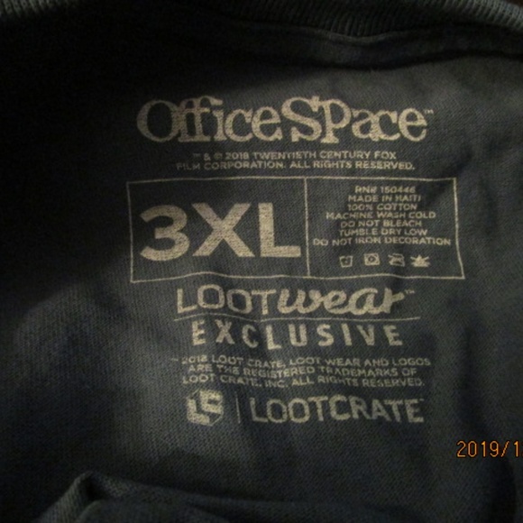 Loot crate Office Space T-Shirt Blue 3XL - Picture 3 of 8
